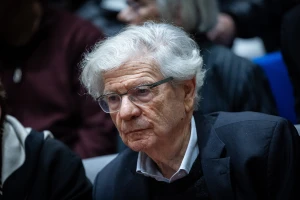 Former President of the Supreme Court Aharon Barak attends the swearing in ceremony of Justice Isaac Amit as president of the Supreme Court, at the president residence in Jerusalem, February 13, 2025. Photo by Yonatan Sindel/Flash90