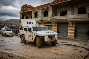 UN peacekeepers (UNIFIL) patrol in southern Lebanon, February 13, 2025. Photo by Yonatan Sindel/Flash90