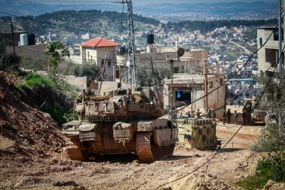 Israeli security forces seen during a military operation in the West Bank city of Jenin, February 25, 2025. Photo by Nasser Ishtayeh/Flash90