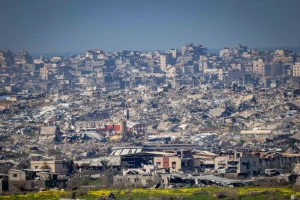 Destroyed and damaged buildings in the Gaza Strip, February 25, 2025. Photo: Yonatan Sindel/Flash90.