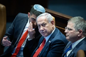 Israeli Prime Minister Benjamin Netanyahu, Ministers and MK's at a 40 signatures debate, at the plenum hall of the Knesset, the Israeli parliament in Jerusalem, on March 3, 2025. Photo by Chaim Goldberg/Flash90