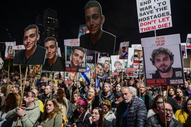 Israelis attend a rally calling for the release of Israelis held hostage by Hamas terrorists in Gaza, at "Hostage Square" in Tel Aviv, March 8, 2025. Photo by Avshalom Sassoni/Flash90