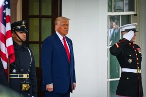 US President Donald Trump welcomes Israeli prime Minister Benjamin Netanyahu at the White House in Washington D.C., April 7, 2025. Photo by Liri Agami/Flash90