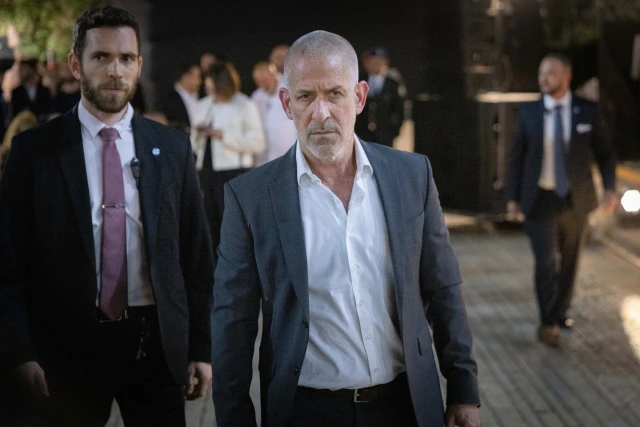 Head of Shin Bat Ronen Bar attends a ceremony held at the Yad Vashem Holocaust Memorial Museum in Jerusalem, as Israel marks the annual Holocaust Remembrance Day. April 23, 2025. Photo by Chaim Goldberg/Flash90
