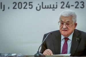 Palestinian President Mahmoud Abbas at the opening session of the Palestinian Central Council, in the West Bank city of Ramallah Wednesday, April 23, 2025. Photo by Flash90