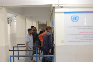 Palestinians at the United Nations Health Center (UNRWA), in the central Gaza Strip, April 28, 2025. Photo by Ali Hassan/Flash90