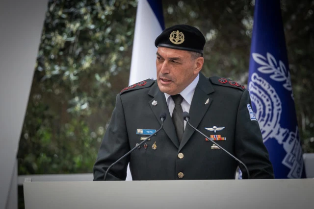 IDF Chief of Staff Eyal Zamir speaks during an event for outstanding soldiers as part of Israel's 77th Independence Day celebrations, at the President's residence in Jerusalem on May 1, 2025. Photo by Yonatan Sindel/Flash90