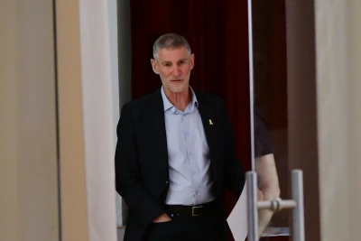Leader of the Democrats party Yair Golan holds a press conference in Tel Aviv, May 20, 2025. Photo by Avshalom Sassoni/Flash90