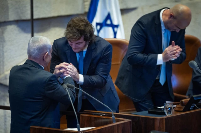 A Special Session in his Honor of Argentinian President Javier Milei at the Knesset, the Israeli parliament in Jerusalem, June 11, 2025. Photo by Yonatan Sindel/Flash90