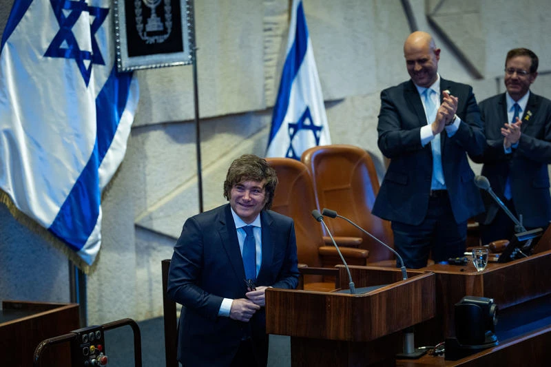 A Special Session in his Honor of Argentinian President Javier Milei at the Knesset, the Israeli parliament in Jerusalem, June 11, 2025. Photo by Yonatan Sindel/Flash90
