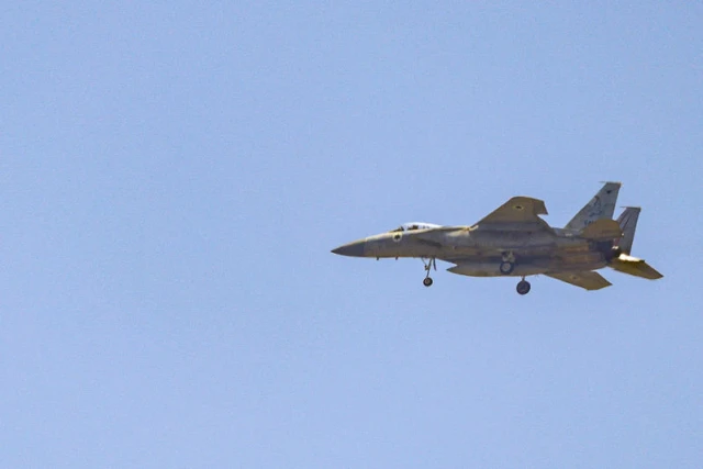 An Israeli Air Force fighter jet flying over central Israel, June 23, 2025. Photo by Nati Shohat/Flash90