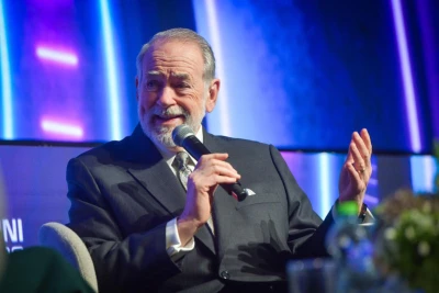 US Ambassador to Israel Mike Huckabee speaks at the Muni Expo 2025 conference in Tel Aviv, on July 15, 2025. Photo by Avshalom Sassoni/Flash90