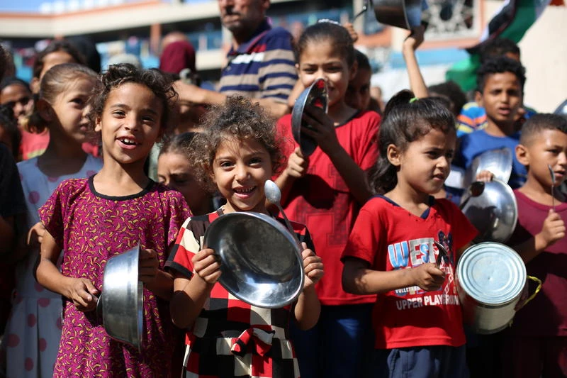 Palestinians children on July 20, 2025, in Gaza City. Photo by Ali Hassan/Flash90