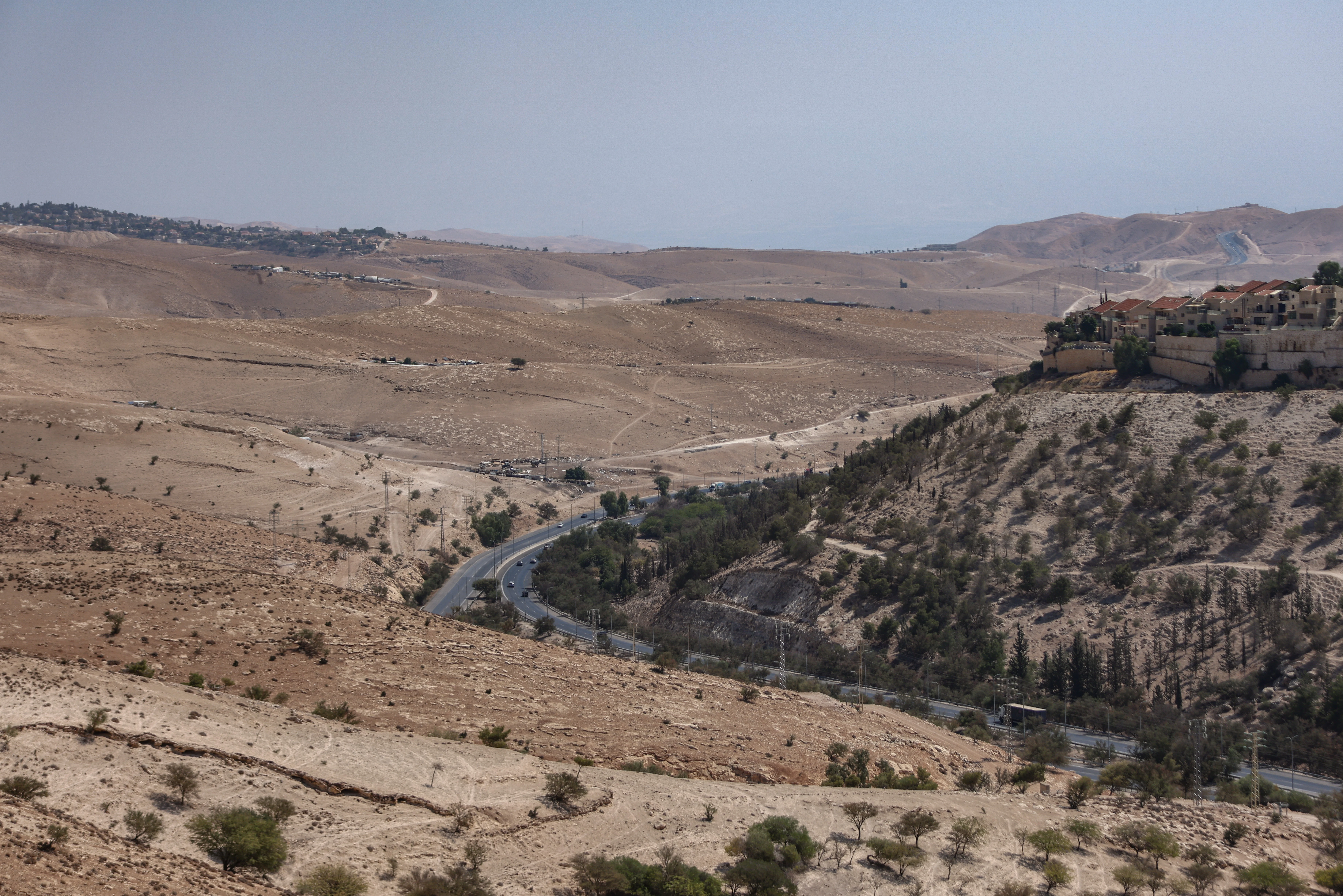View of the area of the planned E1 project between Jerusalem and Ma’ale Adumim, August 21, 2025. Photo by Jamal Awad/Flash90
