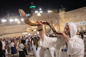 Jews praying for forgivness (Selichot), at the Western Wall in the Old City of Jerusalem, early on August 26, 2025, prior to the upcoming Jewish holiday of Rosh Hashana (Jewish New Year). Photo by Chaim Goldberg/Flash90