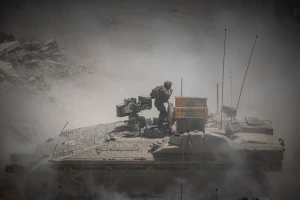 Israeli soldiers operating near Hamad City in Khan Yunis, in the southern Gaza Strip, on September 4, 2025. Photo by Yonatan Sindel/Flash90
