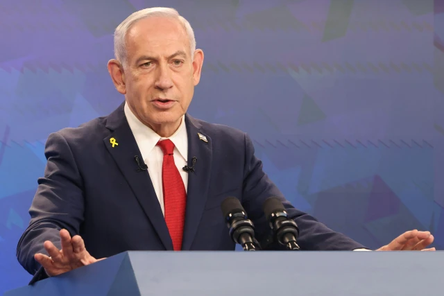Israeli Prime Minister Benjamin Netanyahu holds a press conferene at the Prime Minister's office in Jerursalem, September 16, 2025. Photo by Marc Israel Sellem/POOL