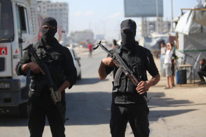 Hamas police forces deployed in Gaza City after a ceasefire between Hamas and Israel in Gaza. October 11, 2025. Photo by Ali Hassan/Flash90
