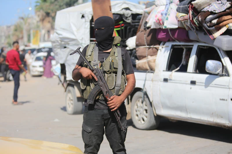 Hamas police forces deployed in Gaza City after a ceasefire between Hamas and Israel in Gaza. October 11, 2025. Photo by Ali Hassan/Flash90