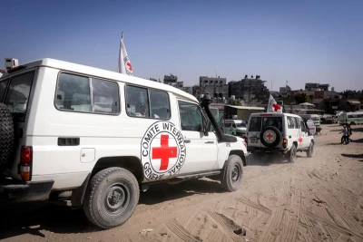 The Red Cross received the bodies of 30 new bodies from October 07 to the Ministry of Health at Nasser Hospital in Hanyounis, during the exchange of two Israeli bodies held by the Palestinian resistance in the Gaza Strip. This came as part of the ceasefire between Israel and Hamas. Photo by Abed Rahim Khatib/FLASH90