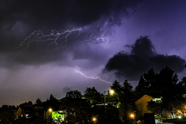 Lightning illuminates the sky over the Upper Galilee, during a rain storm on November 13, 2025. Photo by Ayal Margolin/Flash90