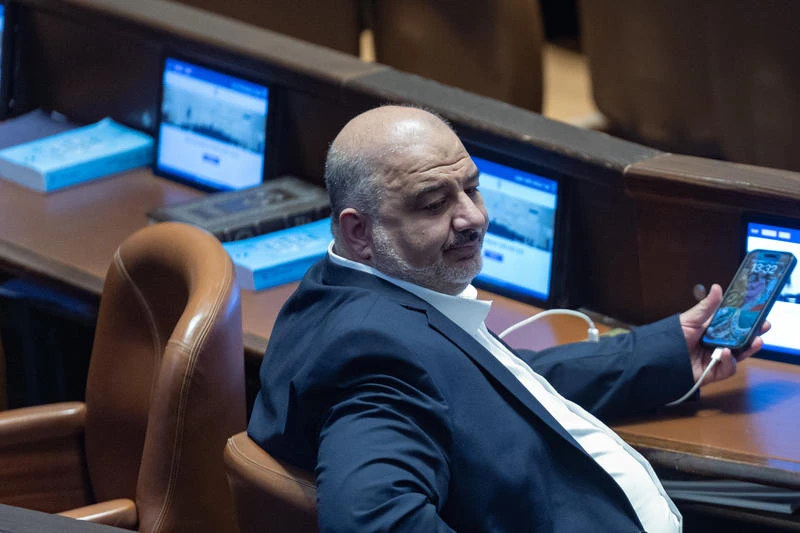 MK Mansour Abbas attends a plenum session at the assembly hall of the Knesset, the Israeli parliament in Jerusalem, November 19, 2025. Photo by Yonatan Sindel/Flash90