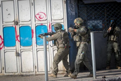 Israeli army forces during a military operation in the city of Nablus in the Shomron region of Israel. November 20, 2025. (Photo: Nasser Ishtayeh/Flash90)