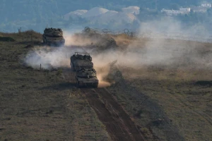 IDF tanks patrol on the Israeli border with Lebanon, on December 4, 2025. Photo by Ayal Margolin/Flash90