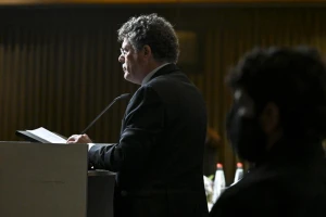 Supreme Court President Isaac Amit attends a conference of the Israeli Association of Public Law (IAPL) in Haifa, December 4, 2025. Photo by Flash90