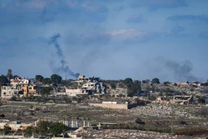 Smoke rises from southern Lebanon following Israeli airstrikes, as seen from the Israeli side of the border, on January 3, 2026. Photo by Ayal Margolin/Flash90