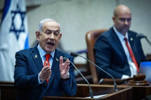 Israeli Prime Minister Benjamin Netanyahu at a 40 signatures debate, at the plenum hall of the Israeli Prime Minister Benjamin Netanyahu at a 40 signatures debate, at the plenum hall of the Knesset, the Israeli parliament in Jerusalem, on January 5, 2026. Photo by Yonatan Sindel/Flash90