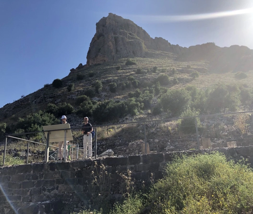 The Synagogue Podium and Mount Nitai Behind (Photo: Greg Bastin)