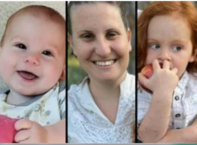 Ariel , Kfir and Shiri Bibas , February 21 2025. Photo: Eli Afriat X