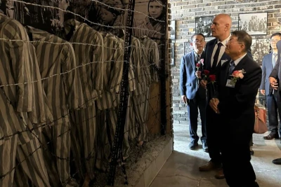 Rafael Harpaz, Israel’s ambassador to South Korea, at the opening of the Holocaust Memorial Museum by the Korea Israel Bible Institute in Paju. (Photo: Rafael Harpaz /X)