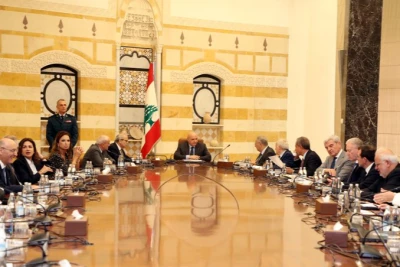 Lebanese president Joseph Aoun leads a Cabinet meeting which supposed to discuss the disarmament of Hezbollah, at the presidential palace in Baabda, east of Beirut, Lebanon, Thursday, Aug. 7, 2025 | Photo: Lebanese Presidency X