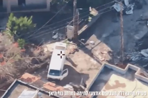 Hezbollah operatives spotted transferring weapons in southern Lebanon, shortly before an airstrike. Photo: IDF Spokesperson's Unit footage.