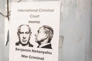 Washington, D.C. US - December 27, 2024: a poster accusing Benjamin Netanyahu to be a war criminal wanted by International Criminal Court with his mugshot in the center. Photo: Shutterstock.