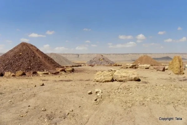 Different colored clays at the mine site