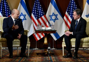Israeli Prime Minister Naftali Bennett and U.S. Secretary of State Antony Blinken meeting in Washington (Photo: Avi Ohayon/GPO)