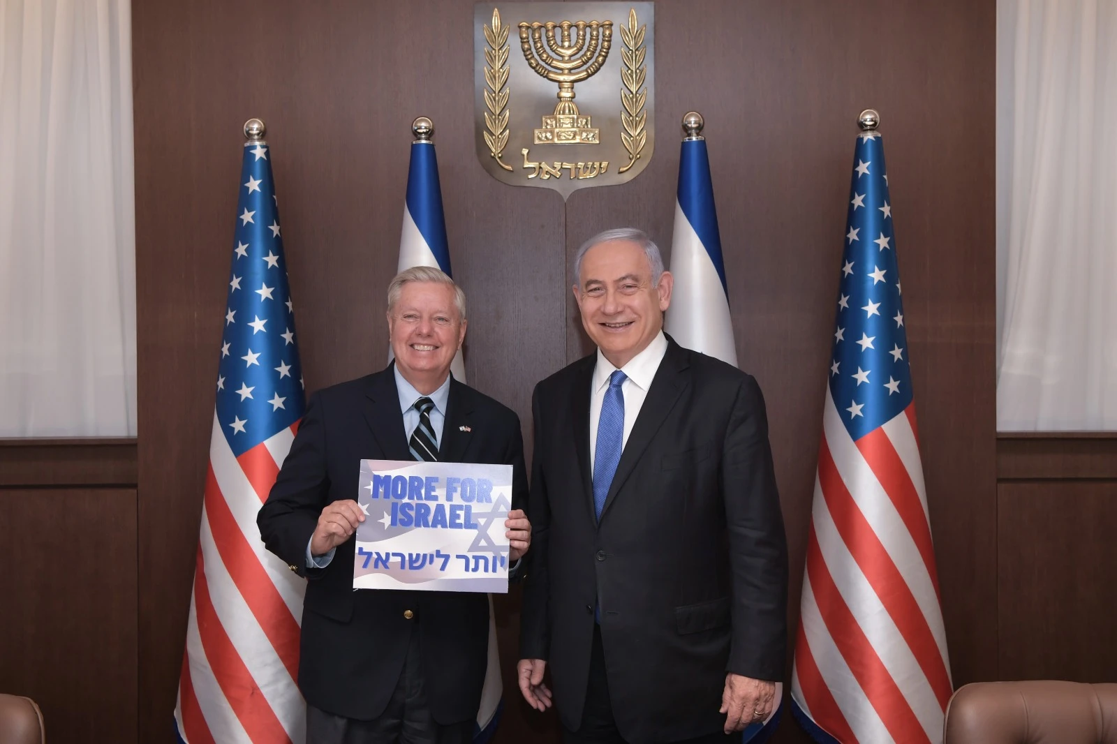 Prime Minister Benjamin Netanyahu, at the Prime Minister's Office in Jerusalem, with U.S. Sen. (R-SC) Lindsey Graham, May 31, 2021. (Photo: Koby Gideon/GPO)