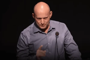 Former Prime Minister Naftali Bennett during his speech about Qatar Gate on March 18, 2025. Photo: Screenshot from a video on his official Facebook page.