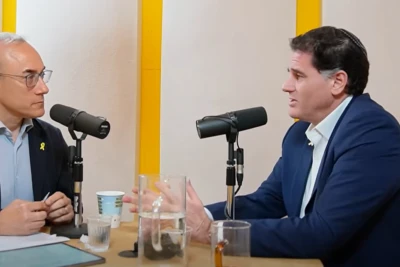 Minister of Strategic Affairs Ron Dermer during an interview on Dan Senor’s “Call Me Back” podcast. (Photo: screenshot from YouTube)