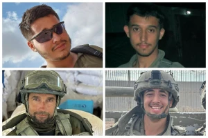 IDF soldiers killed in Gaza on January 11, 2025: Staff Sgt. Danila Diakov, Sgt. Eliav Astuker, Sgt. Maj. (res.) Alexander Fedorenko, Sgt. Yahav Maayan. (Courtesy)