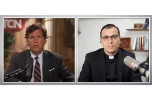 Tucker Carlson interviewing Palestinian Pastor (Photo: Screenshot from Tucker Carlson Youtube channel video).