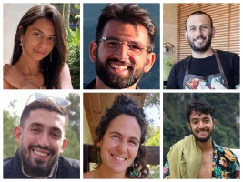 Eden Yerushalmi, Almog Sarusi, Alexander Lobanov, Master Sergeant Ori Danino, Carmel Gat, and Hersh Goldberg-Polin (Photo: Hostages and Missing Families Forum)