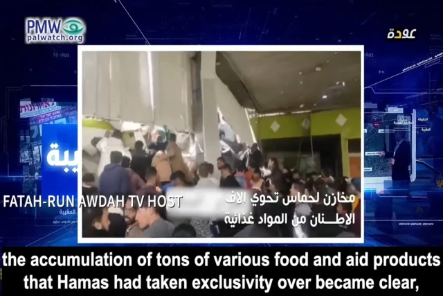 The video of the PalWatch channel explaining about how Hamas is stealing the humanitarian aid and food from the local Gazan population (Photo: Screenshot).