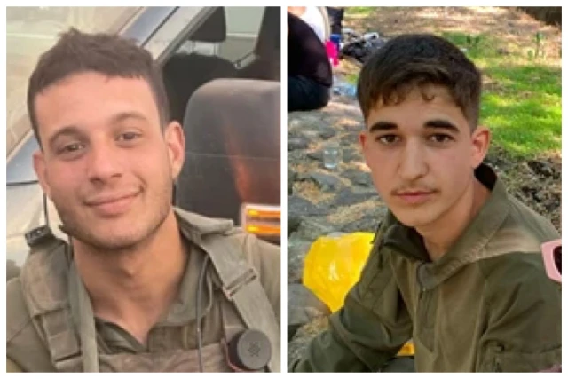 Sgt. First Class (res.) Nadav Cohen, Staff Sgt. Nachman Refael Ben Ami killed in Gaza on February 6, 2025. (Courtesy)