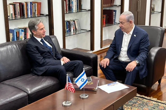 Secretary of States Anthony Blinken with Israeli Prime Minister Benjamin Netanyahu (Photo: Amos Ben Gershom/GPOP