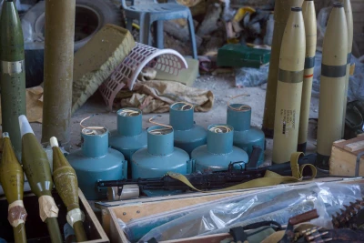 A portion of the Hezbollah weapons discovered by the IDF in Lebanon. Photo: IDF.
