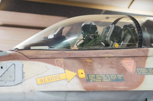 Israeli Air Force pilot in aircraft. June 13 2025. Photo: IDF